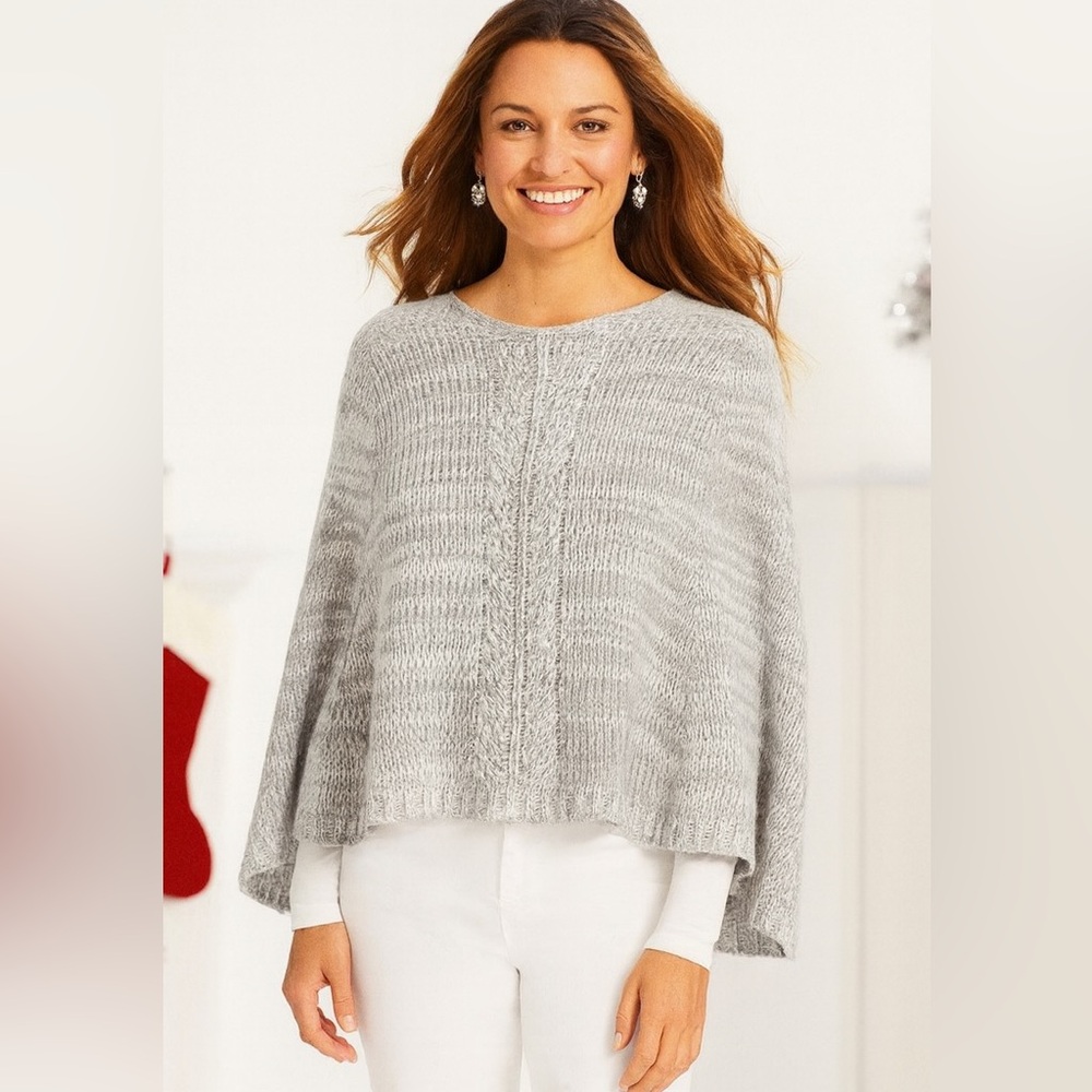 White House Black Market Sliver Poncho Size Medium